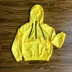 Bright Yellow Half Zip Windbreaker